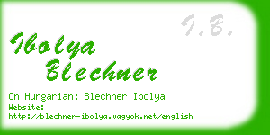 ibolya blechner business card